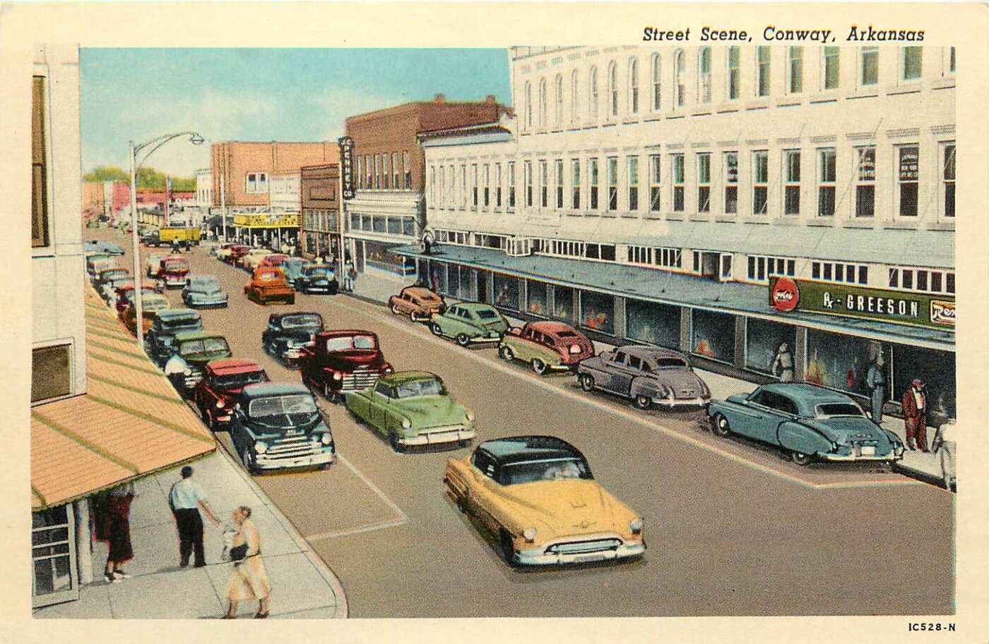 Vintage postcard: Street Scene, Conway, Arkansas